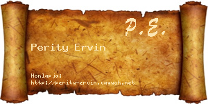 Perity Ervin névjegykártya